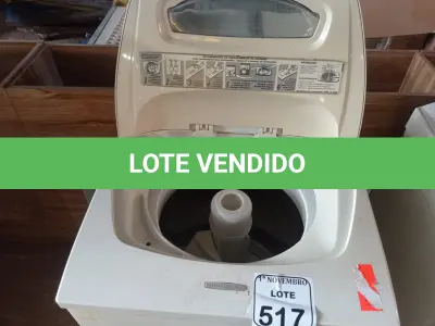 LOTE 517 - 01 MÁQUINA DE LAVAR ROUPAS BRASTEMP. (NO ESTADO) ATENÇÃO! FAZER A VISITAÇÃO ANTES DE ARREMATAR, NÃO SABEMOS SE FUNCIONA. LEILÃO NÃO TEM GARANTIA E NEM DEVOLUÇÃO, SUJEITO A POSSÍVEIS AVARIAS VISÍVEIS/OCULTAS E/OU AUSÊNCIA DE COMPONENTES.