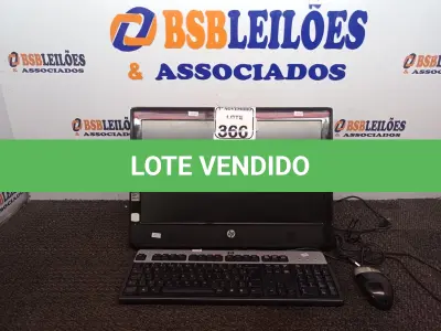 LOTE 366 - 01 ALL IN ONE MARCA HP C/TECLADO E MOUSE. (NO ESTADO) ATENÇÃO! FAZER A VISITAÇÃO ANTES DE ARREMATAR, NÃO SABEMOS SE FUNCIONA. LEILÃO NÃO TEM GARANTIA E NEM DEVOLUÇÃO, SUJEITO A POSSÍVEIS AVARIAS VISÍVEIS/OCULTAS E/OU AUSÊNCIA DE COMPONENTES.