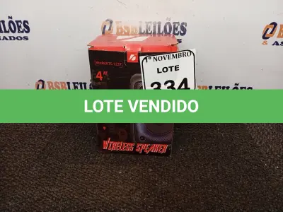LOTE 334 - 01 CAIXA DE SOM WIRELESS SPEAKER MODELO KTS-1237. (NOVO) (NO ESTADO) ATENÇÃO! FAZER A VISITAÇÃO ANTES DE ARREMATAR, NÃO SABEMOS SE FUNCIONA. LEILÃO NÃO TEM GARANTIA E NEM DEVOLUÇÃO, SUJEITO A POSSÍVEIS AVARIAS VISÍVEIS/OCULTAS E/OU AUSÊNCIA DE COMPONENTES.