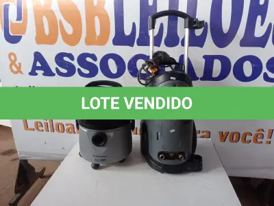 LOTE 389 - 01 ASPIRADOR DE PÓ MARCA ELECTROLUX E 01 LAVADORA DE ALTA PRESSÃO MARCA kARCHER. (NO ESTADO) ATENÇÃO! FAZER A VISITAÇÃO ANTES DE ARREMATAR, NÃO SABEMOS SE FUNCIONA. LEILÃO NÃO TEM GARANTIA E NEM DEVOLUÇÃO, SUJEITO A POSSÍVEIS AVARIAS VISÍVEIS/OCULTAS E/OU AUSÊNCIA DE COMPONENTES.