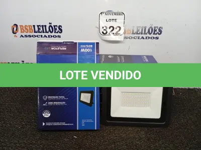 LOTE 322 - 05 REFLETORES LED AMBIENTE EXTERNO100W. (NO ESTADO) ATENÇÃO! FAZER A VISITAÇÃO ANTES DE ARREMATAR, NÃO SABEMOS SE FUNCIONA. LEILÃO NÃO TEM GARANTIA E NEM DEVOLUÇÃO, SUJEITO A POSSÍVEIS AVARIAS VISÍVEIS/OCULTAS E/OU AUSÊNCIA DE COMPONENTES.