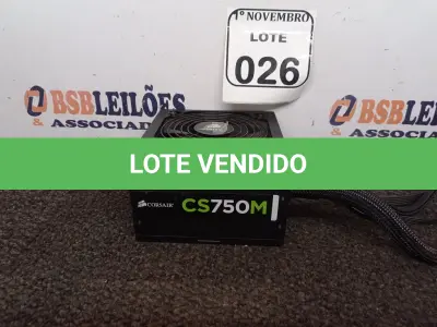 LOTE 026 - 01 FONTE PARA PC MODELO CS 750M CORSAIR (NO ESTADO) ATENÇÃO! FAZER A VISITAÇÃO ANTES DE ARREMATAR, NÃO SABEMOS SE FUNCIONA. LEILÃO NÃO TEM GARANTIA E NEM DEVOLUÇÃO, SUJEITO A POSSÍVEIS AVARIAS VISÍVEIS/OCULTAS E/OU AUSÊNCIA DE COMPONENTES.