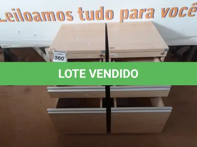 LOTE 360 - 02 GAVETEIROS COM 03 GAVETAS CADA. (NO ESTADO) ATENÇÃO! FAZER A VISITAÇÃO ANTES DE ARREMATAR, NÃO SABEMOS SE FUNCIONA. LEILÃO NÃO TEM GARANTIA E NEM DEVOLUÇÃO, SUJEITO A POSSÍVEIS AVARIAS VISÍVEIS/OCULTAS E/OU AUSÊNCIA DE COMPONENTES.