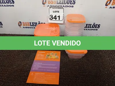 LOTE 341 - 01 CONJUNTO DE POTES DE PLÁSTICO C/ 12 UNIDADES (NOVO). (NO ESTADO) ATENÇÃO! FAZER A VISITAÇÃO ANTES DE ARREMATAR, NÃO SABEMOS SE FUNCIONA. LEILÃO NÃO TEM GARANTIA E NEM DEVOLUÇÃO, SUJEITO A POSSÍVEIS AVARIAS VISÍVEIS/OCULTAS E/OU AUSÊNCIA DE COMPONENTES.
