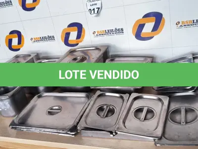 LOTE 017 - 01 LOTE C/CUBAS EM INOX DIVERSAS E CAIXA ORGANIZADORA. (NO ESTADO) ATENÇÃO! FAZER A VISITAÇÃO ANTES DE ARREMATAR, NÃO SABEMOS SE FUNCIONA. LEILÃO NÃO TEM GARANTIA E NEM DEVOLUÇÃO, SUJEITO A POSSÍVEIS AVARIAS VISÍVEIS/OCULTAS E/OU AUSÊNCIA DE COMPONENTES.