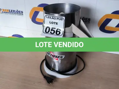 LOTE 056 - 01 ESPREMEDOR DE FRUTAS SKYMSEN. (NO ESTADO) ATENÇÃO! FAZER A VISITAÇÃO ANTES DE ARREMATAR, NÃO SABEMOS SE FUNCIONA. LEILÃO NÃO TEM GARANTIA E NEM DEVOLUÇÃO, SUJEITO A POSSÍVEIS AVARIAS VISÍVEIS/OCULTAS E/OU AUSÊNCIA DE COMPONENTES.
