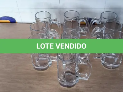 LOTE 015 - 10 CANECAS DE VIDRO PARA CHOPP. (NO ESTADO) ATENÇÃO! FAZER A VISITAÇÃO ANTES DE ARREMATAR, NÃO SABEMOS SE FUNCIONA. LEILÃO NÃO TEM GARANTIA E NEM DEVOLUÇÃO, SUJEITO A POSSÍVEIS AVARIAS VISÍVEIS/OCULTAS E/OU AUSÊNCIA DE COMPONENTES.