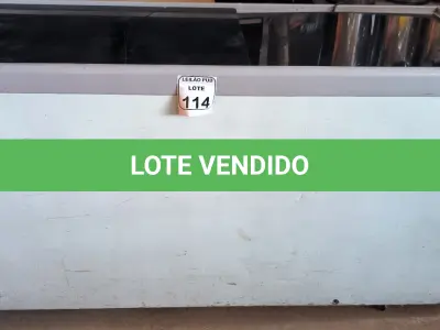 LOTE 114 - 01 FREEZER HORIZONTAL GELOPAC. 220 VOLTS. (NO ESTADO) ATENÇÃO! FAZER A VISITAÇÃO ANTES DE ARREMATAR, NÃO SABEMOS SE FUNCIONA. LEILÃO NÃO TEM GARANTIA E NEM DEVOLUÇÃO, SUJEITO A POSSÍVEIS AVARIAS VISÍVEIS/OCULTAS E/OU AUSÊNCIA DE COMPONENTES.