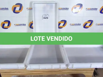 LOTE 029 - 06 CAIXAS ORGANIZADORAS EM PLÁSTICO. (NO ESTADO) ATENÇÃO! FAZER A VISITAÇÃO ANTES DE ARREMATAR, NÃO SABEMOS SE FUNCIONA. LEILÃO NÃO TEM GARANTIA E NEM DEVOLUÇÃO, SUJEITO A POSSÍVEIS AVARIAS VISÍVEIS/OCULTAS E/OU AUSÊNCIA DE COMPONENTES.