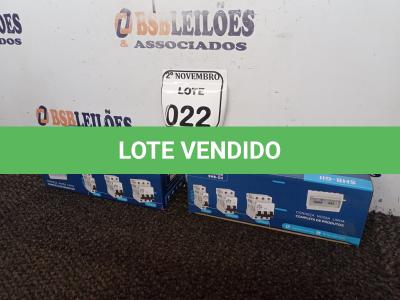 LOTE 022 - 02 CAIXAS DE DISJUNTORES C/09 UNIDADES NO TOTAL, 03 POLOS DIVERSOS MARCA SOPRANO(NOVO). (NO ESTADO) ATENÇÃO! FAZER A VISITAÇÃO ANTES DE ARREMATAR, NÃO SABEMOS SE FUNCIONA. LEILÃO NÃO TEM GARANTIA E NEM DEVOLUÇÃO, SUJEITO A POSSÍVEIS AVARIAS VISÍVEIS/OCULTAS E/OU AUSÊNCIA DE COMPONENTES.