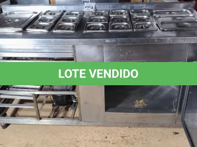 LOTE 023 - 01 BALCÃO REFRIGERADO COM BANHO MARIA E BASE REFRIGERADA  MEDINDO 0,70CM X 1,70CM. (NO ESTADO) ATENÇÃO! FAZER A VISITAÇÃO ANTES DE ARREMATAR, NÃO SABEMOS SE FUNCIONA. LEILÃO NÃO TEM GARANTIA E NEM DEVOLUÇÃO, SUJEITO A POSSÍVEIS AVARIAS VISÍVEIS/OCULTAS E/OU AUSÊNCIA DE COMPONENTES.