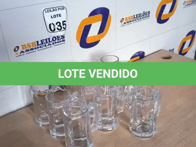 LOTE 035 - 10 CANECA DE VIDRO PARA CHOPP. (NO ESTADO) ATENÇÃO! FAZER A VISITAÇÃO ANTES DE ARREMATAR, NÃO SABEMOS SE FUNCIONA. LEILÃO NÃO TEM GARANTIA E NEM DEVOLUÇÃO, SUJEITO A POSSÍVEIS AVARIAS VISÍVEIS/OCULTAS E/OU AUSÊNCIA DE COMPONENTES.