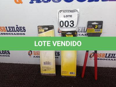 LOTE 003 - 01 ALICATE DE PRESSÃO 10, 01 TORQUE ARMADOR E 01 ALICATE DE BICO MEIA CANA MARCA FERTAK (NOVO). (NO ESTADO) ATENÇÃO! FAZER A VISITAÇÃO ANTES DE ARREMATAR, NÃO SABEMOS SE FUNCIONA. LEILÃO NÃO TEM GARANTIA E NEM DEVOLUÇÃO, SUJEITO A POSSÍVEIS AVARIAS VISÍVEIS/OCULTAS E/OU AUSÊNCIA DE COMPONENTES.
