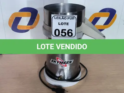 LOTE 056 - 01 ESPREMEDOR DE FRUTAS SKYMSEN. (NO ESTADO) ATENÇÃO! FAZER A VISITAÇÃO ANTES DE ARREMATAR, NÃO SABEMOS SE FUNCIONA. LEILÃO NÃO TEM GARANTIA E NEM DEVOLUÇÃO, SUJEITO A POSSÍVEIS AVARIAS VISÍVEIS/OCULTAS E/OU AUSÊNCIA DE COMPONENTES.