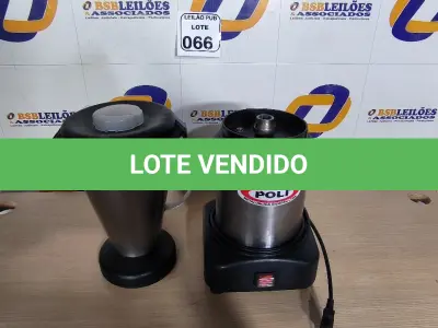 LOTE 066 - 01 LIQUIDIFICADOR INDUSTRIAL POLI. (NO ESTADO) ATENÇÃO! FAZER A VISITAÇÃO ANTES DE ARREMATAR, NÃO SABEMOS SE FUNCIONA. LEILÃO NÃO TEM GARANTIA E NEM DEVOLUÇÃO, SUJEITO A POSSÍVEIS AVARIAS VISÍVEIS/OCULTAS E/OU AUSÊNCIA DE COMPONENTES.