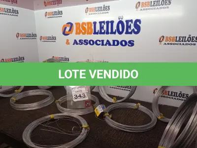 LOTE 343 - 10 ROLOS DE ARAME GALVANIZADO 1,24MM MARCA GERDAU. (NO ESTADO) ATENÇÃO! FAZER A VISITAÇÃO ANTES DE ARREMATAR, NÃO SABEMOS SE FUNCIONA. LEILÃO NÃO TEM GARANTIA E NEM DEVOLUÇÃO, SUJEITO A POSSÍVEIS AVARIAS VISÍVEIS/OCULTAS E/OU AUSÊNCIA DE COMPONENTES.