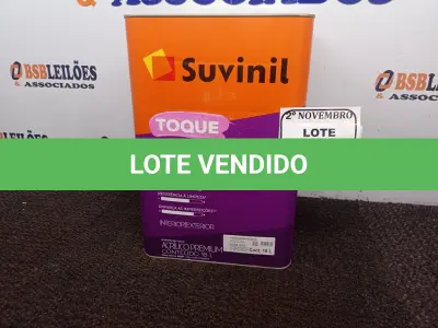 LOTE 170 - 01 LATA DE TINTA BRANCO NEVE FOSCO 18L INTERNA/EXTERNA SUVINIL (NOVO). (NO ESTADO) ATENÇÃO! FAZER A VISITAÇÃO ANTES DE ARREMATAR, NÃO SABEMOS SE FUNCIONA. LEILÃO NÃO TEM GARANTIA E NEM DEVOLUÇÃO, SUJEITO A POSSÍVEIS AVARIAS VISÍVEIS/OCULTAS E/OU AUSÊNCIA DE COMPONENTES.