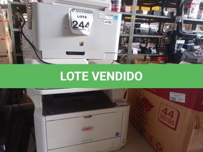 LOTE 244 - 01 APARELHO DE FAX INCOMPLETO 02 IMPRESSORAS SENDO UMA MULTIFUNCIONAL OKI E A OUTRA SAMSUMG. (NO ESTADO) ATENÇÃO! FAZER A VISITAÇÃO ANTES DE ARREMATAR, NÃO SABEMOS SE FUNCIONA. LEILÃO NÃO TEM GARANTIA E NEM DEVOLUÇÃO, SUJEITO A POSSÍVEIS AVARIAS VISÍVEIS/OCULTAS E/OU AUSÊNCIA DE COMPONENTES.