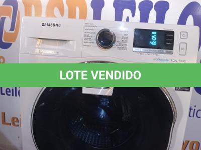 LOTE 222 - 01 LAVA E SECA MARCA SAMSUNG 9KG 220V. (NO ESTADO) ATENÇÃO! FAZER A VISITAÇÃO ANTES DE ARREMATAR, NÃO SABEMOS SE FUNCIONA. LEILÃO NÃO TEM GARANTIA E NEM DEVOLUÇÃO, SUJEITO A POSSÍVEIS AVARIAS VISÍVEIS/OCULTAS E/OU AUSÊNCIA DE COMPONENTES.