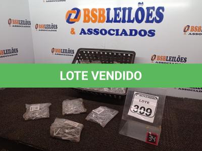 LOTE 309 - 01 LOTE C/GRANDE QUANTIDADE REBITES(NOVO). (NO ESTADO) ATENÇÃO! FAZER A VISITAÇÃO ANTES DE ARREMATAR, NÃO SABEMOS SE FUNCIONA. LEILÃO NÃO TEM GARANTIA E NEM DEVOLUÇÃO, SUJEITO A POSSÍVEIS AVARIAS VISÍVEIS/OCULTAS E/OU AUSÊNCIA DE COMPONENTES.