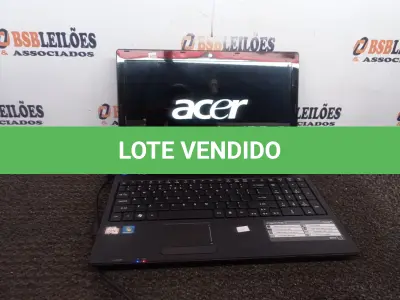 LOTE 110 - 01 NOTEBOOK MARCA ACER. (NO ESTADO) ATENÇÃO! FAZER A VISITAÇÃO ANTES DE ARREMATAR, NÃO SABEMOS SE FUNCIONA. LEILÃO NÃO TEM GARANTIA E NEM DEVOLUÇÃO, SUJEITO A POSSÍVEIS AVARIAS VISÍVEIS/OCULTAS E/OU AUSÊNCIA DE COMPONENTES.