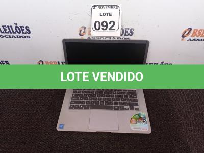 LOTE 092 - 01 NOTEBOOK MARCA POSITIVO. (NO ESTADO) ATENÇÃO! FAZER A VISITAÇÃO ANTES DE ARREMATAR, NÃO SABEMOS SE FUNCIONA. LEILÃO NÃO TEM GARANTIA E NEM DEVOLUÇÃO, SUJEITO A POSSÍVEIS AVARIAS VISÍVEIS/OCULTAS E/OU AUSÊNCIA DE COMPONENTES.