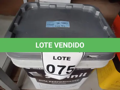 LOTE 075 - 01 GALÃO DE TINTA FOSCO BRANCO 18L MARCA SUVINIL(NOVO). (NO ESTADO) ATENÇÃO! FAZER A VISITAÇÃO ANTES DE ARREMATAR, NÃO SABEMOS SE FUNCIONA. LEILÃO NÃO TEM GARANTIA E NEM DEVOLUÇÃO, SUJEITO A POSSÍVEIS AVARIAS VISÍVEIS/OCULTAS E/OU AUSÊNCIA DE COMPONENTES.
