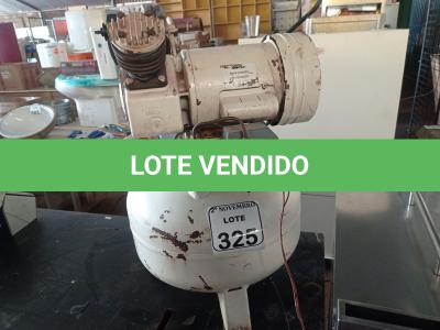 LOTE 325 - 01 COMPRESSOR ODONTOLÓGICO MARCA SCHULZ MODELO MSV6-30 C/AVARIAS. (NO ESTADO) ATENÇÃO! FAZER A VISITAÇÃO ANTES DE ARREMATAR, NÃO SABEMOS SE FUNCIONA. LEILÃO NÃO TEM GARANTIA E NEM DEVOLUÇÃO, SUJEITO A POSSÍVEIS AVARIAS VISÍVEIS/OCULTAS E/OU AUSÊNCIA DE COMPONENTES.