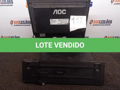 LOTE 117 - 01 CPU ITAUTEC, 01 MONITOR AOC E TECLADO. (NO ESTADO) ATENÇÃO! FAZER A VISITAÇÃO ANTES DE ARREMATAR, NÃO SABEMOS SE FUNCIONA. LEILÃO NÃO TEM GARANTIA E NEM DEVOLUÇÃO, SUJEITO A POSSÍVEIS AVARIAS VISÍVEIS/OCULTAS E/OU AUSÊNCIA DE COMPONENTES.