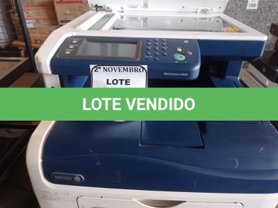 LOTE 249 - 01 IMPRESSORA MULTIFUNCIONAL MARCA XEROX MODELO WORKCENTRE 6605. (NO ESTADO) ATENÇÃO! FAZER A VISITAÇÃO ANTES DE ARREMATAR, NÃO SABEMOS SE FUNCIONA. LEILÃO NÃO TEM GARANTIA E NEM DEVOLUÇÃO, SUJEITO A POSSÍVEIS AVARIAS VISÍVEIS/OCULTAS E/OU AUSÊNCIA DE COMPONENTES.