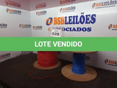 LOTE 339 - 02 ROLOS DE FIO INCOMPLETOS. (NO ESTADO) ATENÇÃO! FAZER A VISITAÇÃO ANTES DE ARREMATAR, NÃO SABEMOS SE FUNCIONA. LEILÃO NÃO TEM GARANTIA E NEM DEVOLUÇÃO, SUJEITO A POSSÍVEIS AVARIAS VISÍVEIS/OCULTAS E/OU AUSÊNCIA DE COMPONENTES.
