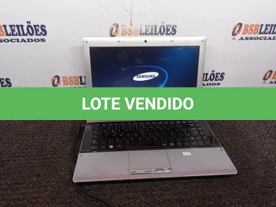 LOTE 094 - 01 NOTEBOOK MARCA SAMSUMG. (NO ESTADO) ATENÇÃO! FAZER A VISITAÇÃO ANTES DE ARREMATAR, NÃO SABEMOS SE FUNCIONA. LEILÃO NÃO TEM GARANTIA E NEM DEVOLUÇÃO, SUJEITO A POSSÍVEIS AVARIAS VISÍVEIS/OCULTAS E/OU AUSÊNCIA DE COMPONENTES.