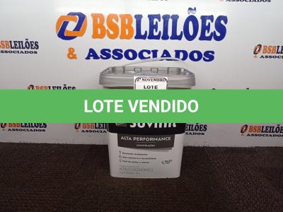 LOTE 147 - 01 GALÃO DE TINTA FOSCO BRANCO 18L MARCA SUVINIL(NOVO). (NO ESTADO) ATENÇÃO! FAZER A VISITAÇÃO ANTES DE ARREMATAR, NÃO SABEMOS SE FUNCIONA. LEILÃO NÃO TEM GARANTIA E NEM DEVOLUÇÃO, SUJEITO A POSSÍVEIS AVARIAS VISÍVEIS/OCULTAS E/OU AUSÊNCIA DE COMPONENTES.