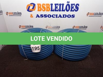 LOTE 195 - 02 ROLOS ELETRODUTOS CORRUGADOS(NOVO). (NO ESTADO) ATENÇÃO! FAZER A VISITAÇÃO ANTES DE ARREMATAR, NÃO SABEMOS SE FUNCIONA. LEILÃO NÃO TEM GARANTIA E NEM DEVOLUÇÃO, SUJEITO A POSSÍVEIS AVARIAS VISÍVEIS/OCULTAS E/OU AUSÊNCIA DE COMPONENTES.