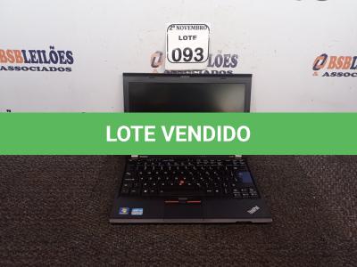 LOTE 093 - 01 NOTEBOOK MARCA LENOVO. (NO ESTADO) ATENÇÃO! FAZER A VISITAÇÃO ANTES DE ARREMATAR, NÃO SABEMOS SE FUNCIONA. LEILÃO NÃO TEM GARANTIA E NEM DEVOLUÇÃO, SUJEITO A POSSÍVEIS AVARIAS VISÍVEIS/OCULTAS E/OU AUSÊNCIA DE COMPONENTES.