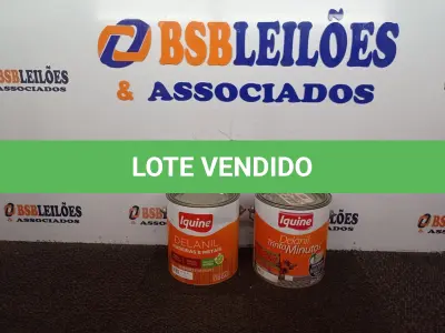 LOTE 262 - 01 LATA DE TINTA P/MADEIRAS E METAIS NA COR AZUL DEL REY E 01 LATA DE ESMALTE SINTÉTICO COM 3,6L CADA MARCA IQUINE(NOVO). (NO ESTADO) ATENÇÃO! FAZER A VISITAÇÃO ANTES DE ARREMATAR, NÃO SABEMOS SE FUNCIONA. LEILÃO NÃO TEM GARANTIA E NEM DEVOLUÇÃO, SUJEITO A POSSÍVEIS AVARIAS VISÍVEIS/OCULTAS E/OU AUSÊNCIA DE COMPONENTES.
