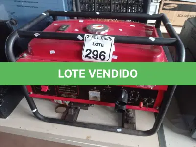 LOTE 296 - 01 GERADOR PORTÁTIL MARCA BRANBCO MODELO B4T2500-S 110/220V.(FUNCIONANDO) (NO ESTADO) ATENÇÃO! FAZER A VISITAÇÃO ANTES DE ARREMATAR, NÃO SABEMOS SE FUNCIONA. LEILÃO NÃO TEM GARANTIA E NEM DEVOLUÇÃO, SUJEITO A POSSÍVEIS AVARIAS VISÍVEIS/OCULTAS E/OU AUSÊNCIA DE COMPONENTES.