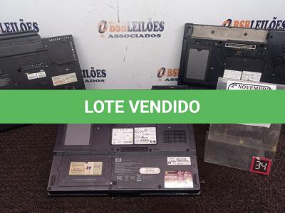 LOTE 315 - 03 NOTEBOOKS MARCAS E MODELOS DIVERSOS P/RETIRADA DE PEÇAS. (NO ESTADO) ATENÇÃO! FAZER A VISITAÇÃO ANTES DE ARREMATAR, NÃO SABEMOS SE FUNCIONA. LEILÃO NÃO TEM GARANTIA E NEM DEVOLUÇÃO, SUJEITO A POSSÍVEIS AVARIAS VISÍVEIS/OCULTAS E/OU AUSÊNCIA DE COMPONENTES.