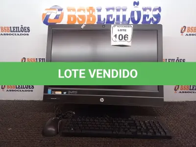 LOTE 106 - 01 ALL IN ON MARCA HP C/TECLADO E MOUSE. (NO ESTADO) ATENÇÃO! FAZER A VISITAÇÃO ANTES DE ARREMATAR, NÃO SABEMOS SE FUNCIONA. LEILÃO NÃO TEM GARANTIA E NEM DEVOLUÇÃO, SUJEITO A POSSÍVEIS AVARIAS VISÍVEIS/OCULTAS E/OU AUSÊNCIA DE COMPONENTES.