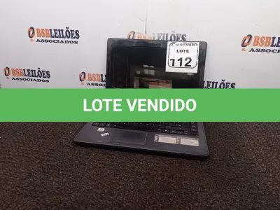 LOTE 112 - 01 NOTEBOOK MARCA ACER. (NO ESTADO) ATENÇÃO! FAZER A VISITAÇÃO ANTES DE ARREMATAR, NÃO SABEMOS SE FUNCIONA. LEILÃO NÃO TEM GARANTIA E NEM DEVOLUÇÃO, SUJEITO A POSSÍVEIS AVARIAS VISÍVEIS/OCULTAS E/OU AUSÊNCIA DE COMPONENTES.