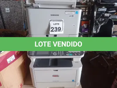 LOTE 239 - 01 APARELHO DE FAX INCOMPLETO 02 IMPRESSORAS SENDO UMA MULTIFUNCIONAL OKI E A OUTRA SAMSUNG. (NO ESTADO) ATENÇÃO! FAZER A VISITAÇÃO ANTES DE ARREMATAR, NÃO SABEMOS SE FUNCIONA. LEILÃO NÃO TEM GARANTIA E NEM DEVOLUÇÃO, SUJEITO A POSSÍVEIS AVARIAS VISÍVEIS/OCULTAS E/OU AUSÊNCIA DE COMPONENTES.