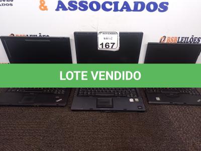 LOTE 167 - 03 NOTEBOOKS MARCAS E MODELOS DIVERSOS P/RETIRADA DE PEÇAS. (NO ESTADO) ATENÇÃO! FAZER A VISITAÇÃO ANTES DE ARREMATAR, NÃO SABEMOS SE FUNCIONA. LEILÃO NÃO TEM GARANTIA E NEM DEVOLUÇÃO, SUJEITO A POSSÍVEIS AVARIAS VISÍVEIS/OCULTAS E/OU AUSÊNCIA DE COMPONENTES.