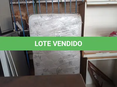 LOTE 333 - 01 CAMA BOX SOLTEIRO. (NO ESTADO) ATENÇÃO! FAZER A VISITAÇÃO ANTES DE ARREMATAR, NÃO SABEMOS SE FUNCIONA. LEILÃO NÃO TEM GARANTIA E NEM DEVOLUÇÃO, SUJEITO A POSSÍVEIS AVARIAS VISÍVEIS/OCULTAS E/OU AUSÊNCIA DE COMPONENTES.