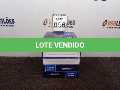 LOTE 056 - 05 REFLETORES LED AMBIENTE EXTERNO 100W(NOVO). (NO ESTADO) ATENÇÃO! FAZER A VISITAÇÃO ANTES DE ARREMATAR, NÃO SABEMOS SE FUNCIONA. LEILÃO NÃO TEM GARANTIA E NEM DEVOLUÇÃO, SUJEITO A POSSÍVEIS AVARIAS VISÍVEIS/OCULTAS E/OU AUSÊNCIA DE COMPONENTES.