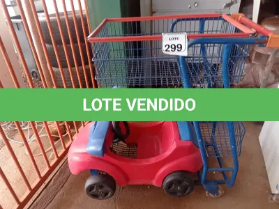 LOTE 299 - 01 CARRINHO DE MERCADO P/CRIANÇAS. (NO ESTADO) ATENÇÃO! FAZER A VISITAÇÃO ANTES DE ARREMATAR, NÃO SABEMOS SE FUNCIONA. LEILÃO NÃO TEM GARANTIA E NEM DEVOLUÇÃO, SUJEITO A POSSÍVEIS AVARIAS VISÍVEIS/OCULTAS E/OU AUSÊNCIA DE COMPONENTES.