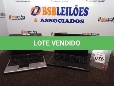 LOTE 075 - 02 NOTEBOOK’S MARCAS E MODELOS DIVERSOS P/RETIRADA DE PEÇAS. (NO ESTADO) ATENÇÃO! FAZER A VISITAÇÃO ANTES DE ARREMATAR, NÃO SABEMOS SE FUNCIONA. LEILÃO NÃO TEM GARANTIA E NEM DEVOLUÇÃO, SUJEITO A POSSÍVEIS AVARIAS VISÍVEIS/OCULTAS E/OU AUSÊNCIA DE COMPONENTES.
