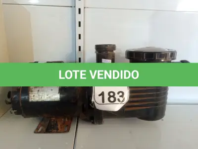 LOTE 183 - 01 BOMBA D´ÁGUA P/PISCINA. (NO ESTADO) ATENÇÃO! FAZER A VISITAÇÃO ANTES DE ARREMATAR, NÃO SABEMOS SE FUNCIONA. LEILÃO NÃO TEM GARANTIA E NEM DEVOLUÇÃO, SUJEITO A POSSÍVEIS AVARIAS VISÍVEIS/OCULTAS E/OU AUSÊNCIA DE COMPONENTES.