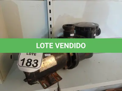 LOTE 183 - 01 BOMBA D´ÁGUA P/PISCINA. (NO ESTADO) ATENÇÃO! FAZER A VISITAÇÃO ANTES DE ARREMATAR, NÃO SABEMOS SE FUNCIONA. LEILÃO NÃO TEM GARANTIA E NEM DEVOLUÇÃO, SUJEITO A POSSÍVEIS AVARIAS VISÍVEIS/OCULTAS E/OU AUSÊNCIA DE COMPONENTES.