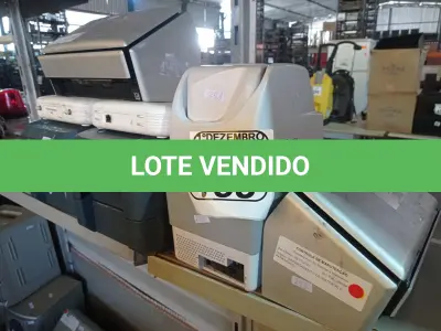 LOTE 158 - 02 IMPRESSORAS DE ETIQUETA MARCA ZEBRA, 02 ROTEADORES E 02 SCANNERS MARCA FUJITSU. (NO ESTADO) ATENÇÃO! FAZER A VISITAÇÃO ANTES DE ARREMATAR, NÃO SABEMOS SE FUNCIONA. LEILÃO NÃO TEM GARANTIA E NEM DEVOLUÇÃO, SUJEITO A POSSÍVEIS AVARIAS VISÍVEIS/OCULTAS E/OU AUSÊNCIA DE COMPONENTES.