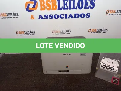LOTE 356 - 01 IMPRESSORA MARCA SAMSUNG MODELO CLP-365W 110V (NO ESTADO) ATENÇÃO! FAZER A VISITAÇÃO ANTES DE ARREMATAR, NÃO SABEMOS SE FUNCIONA. LEILÃO NÃO TEM GARANTIA E NEM DEVOLUÇÃO, SUJEITO A POSSÍVEIS AVARIAS VISÍVEIS/OCULTAS E/OU AUSÊNCIA DE COMPONENTES.